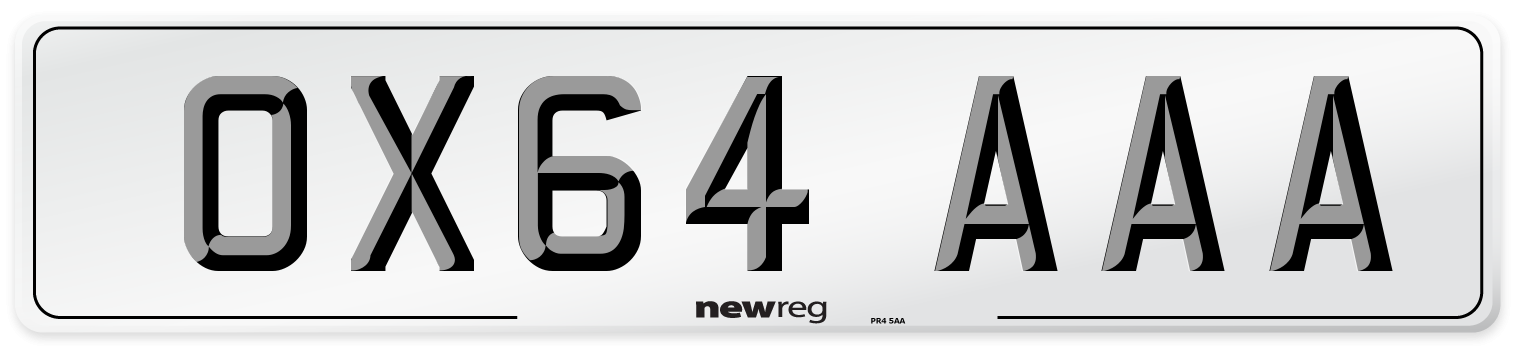 OX64 AAA Number Plate from New Reg